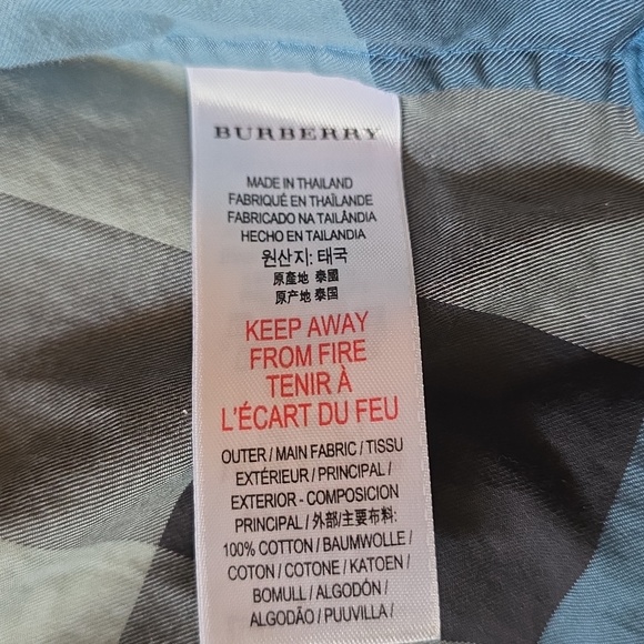 Burberry Kids Blue and Brown Checkered Shirt - Picture 3 of 7